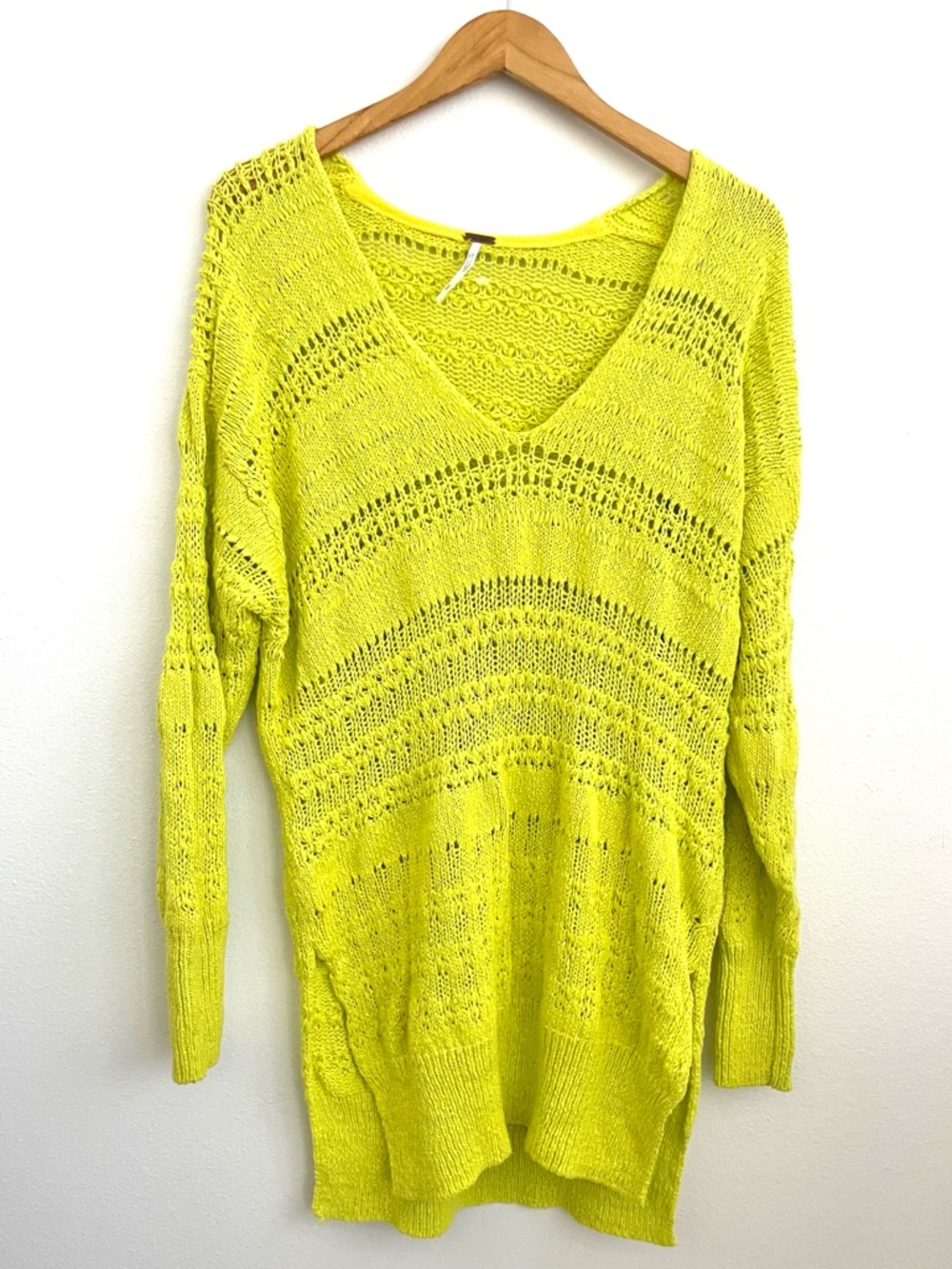 Free people hot tropics neon green limelight oversized sweater - Picture 5 of 9